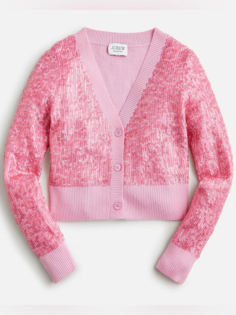 J. Crew Collection Sequin Merino Wool V-Neck Cardigan Sweater